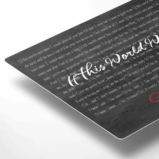 Personalized Song Lyrics & Custom Name Metal Print