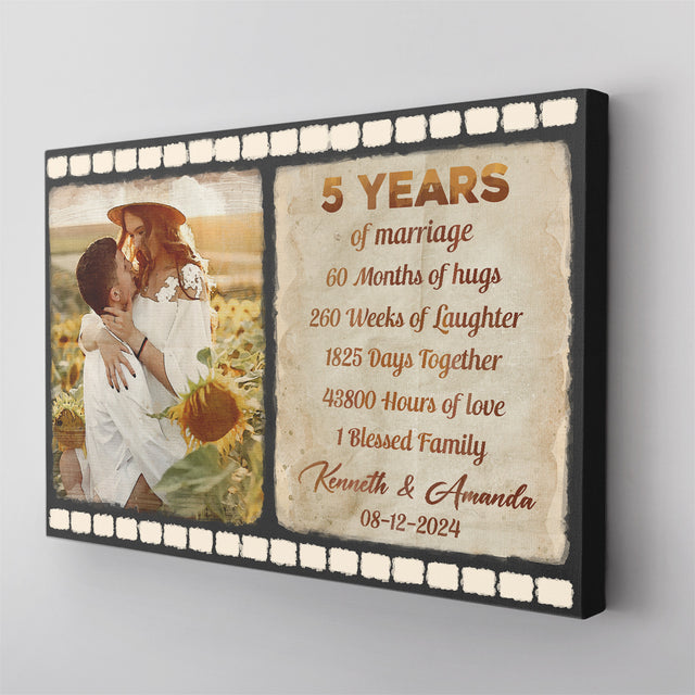 Custom Song Lyrics Photo Anniversary Canvas Print