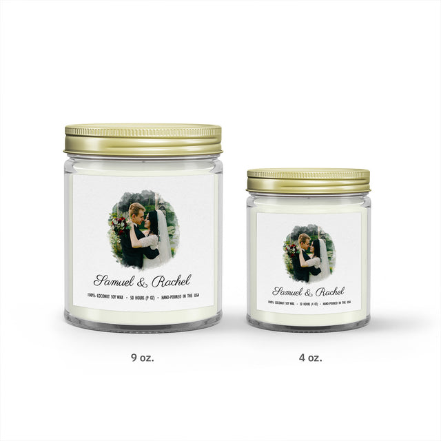 Custom Photo & Name Candle – Personalized Wedding Keepsake