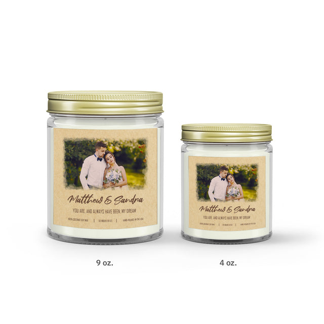 Custom Watercolor Photo Candle – Personalized Romantic Keepsake