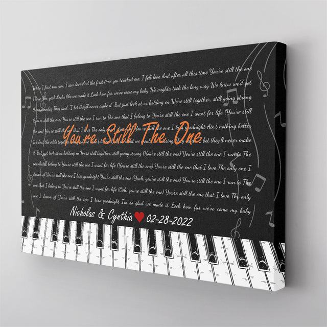 Custom Song Lyrics, Customizable Text, Piano Art, Canvas