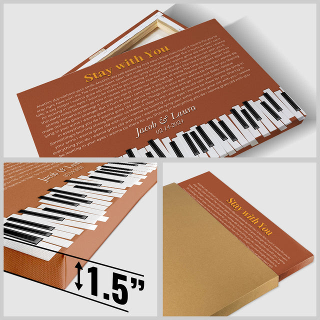 Vintage Orange Piano Design Canvas Print