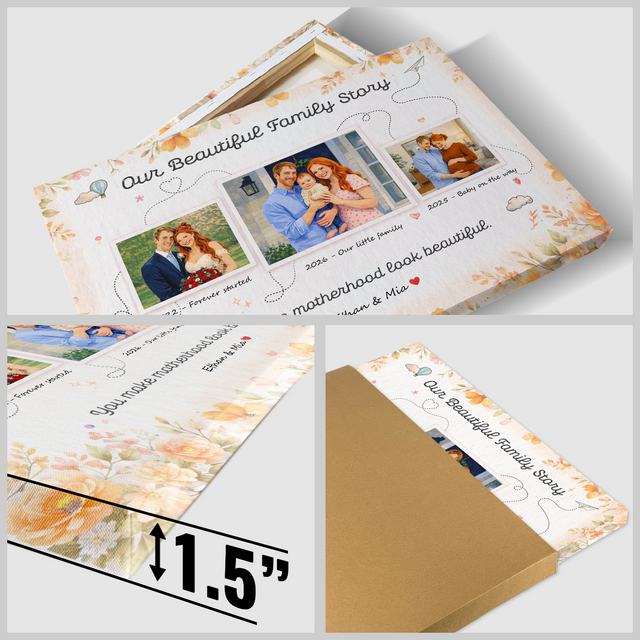 Personalized Family Story Canvas – Custom Photo Mother’s Day Gift