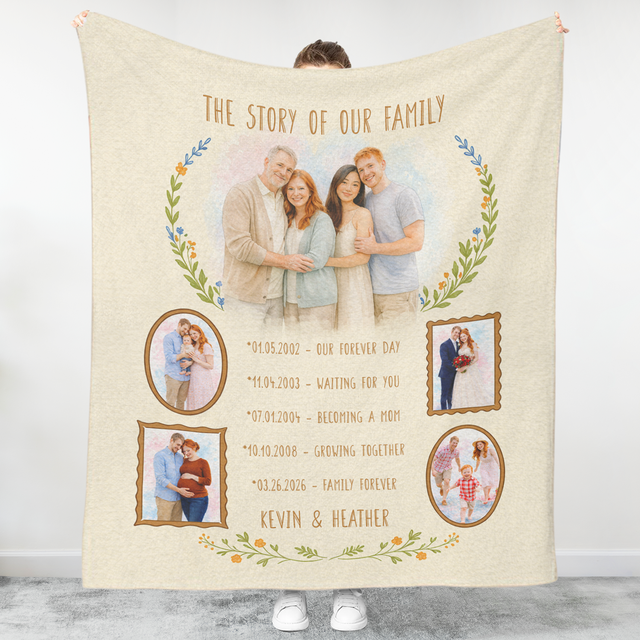 Personalized Mom Timeline Blanket, Mother’s Day Gift