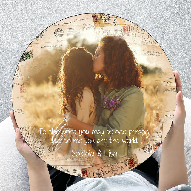 Custom Round Wood Sign, Customizable Photo And Text