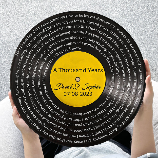 Custom Song Lyrics, Vinyl Record, Custom Song Name And Text Round Wood Sign