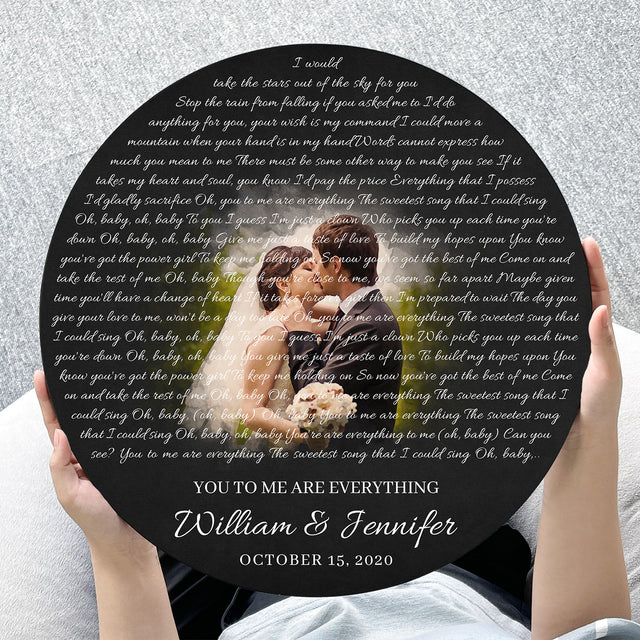 Custom Portrait From Photo & Song Lyrics, Couple Proposal Portrait