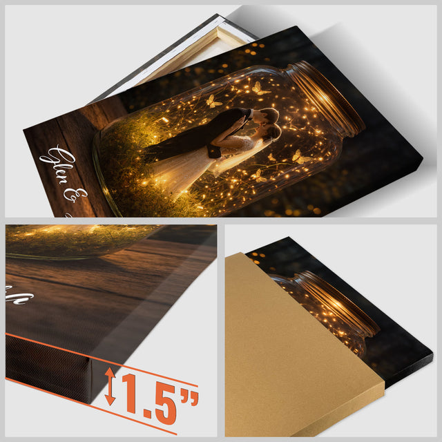 Personalized Couple Canvas Light Jar with Names – Valentine’s Day Gift