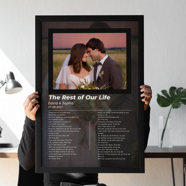 Personalized Song Lyrics Photo Framed Art Print