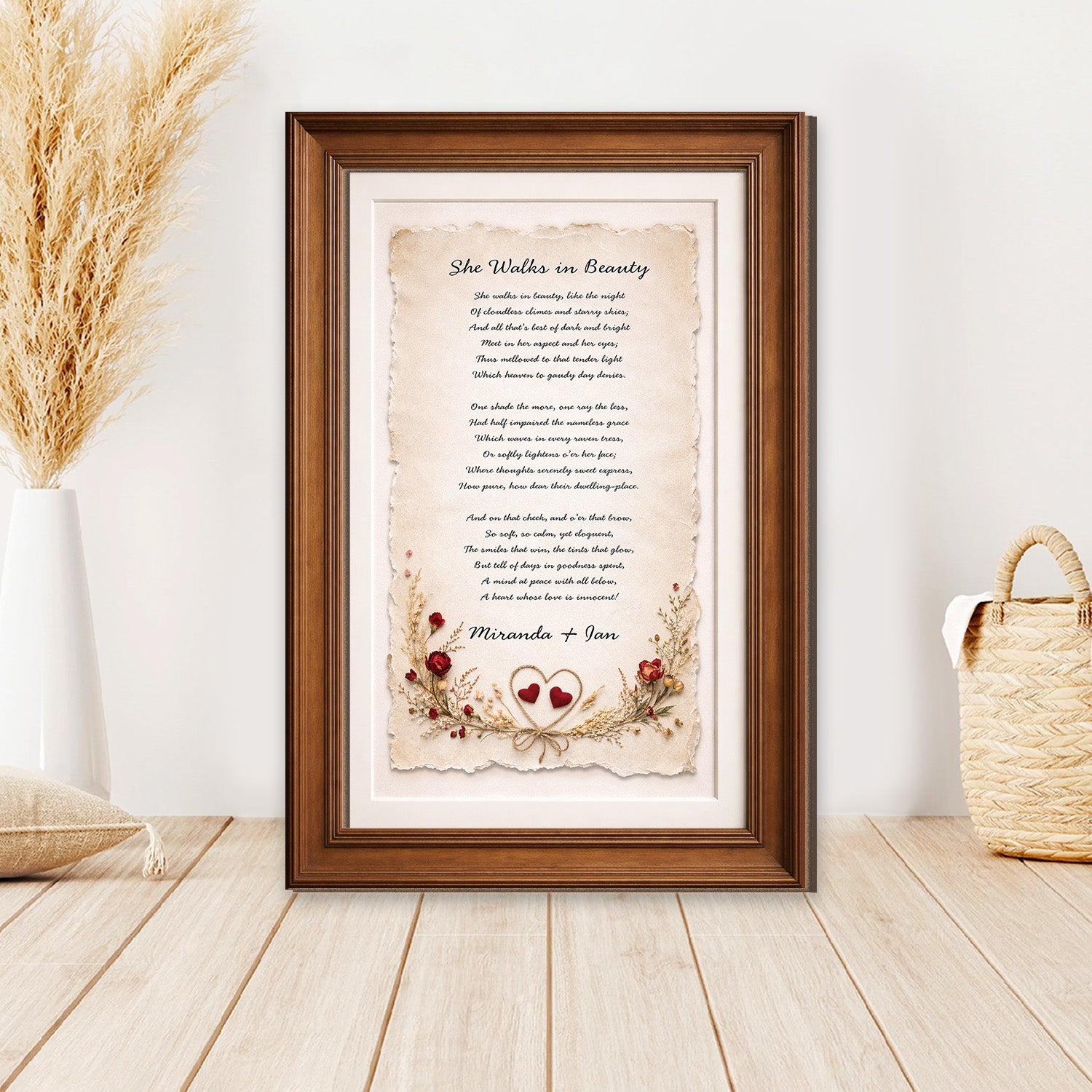 Personalized Wedding Vows 2 Layered Wooden Art KR01