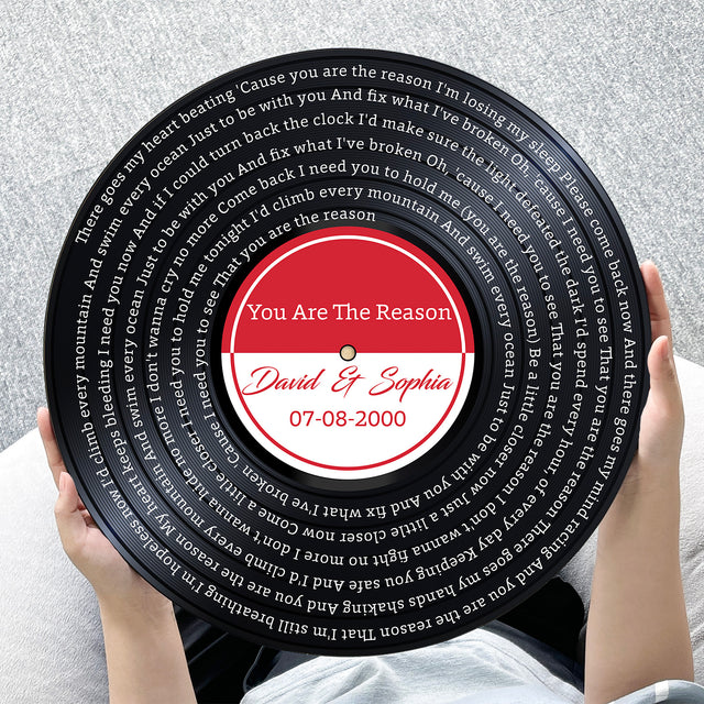 Custom Song Lyrics, Customizable Song Name And Text, Vinyl Record, Round Wood Sign