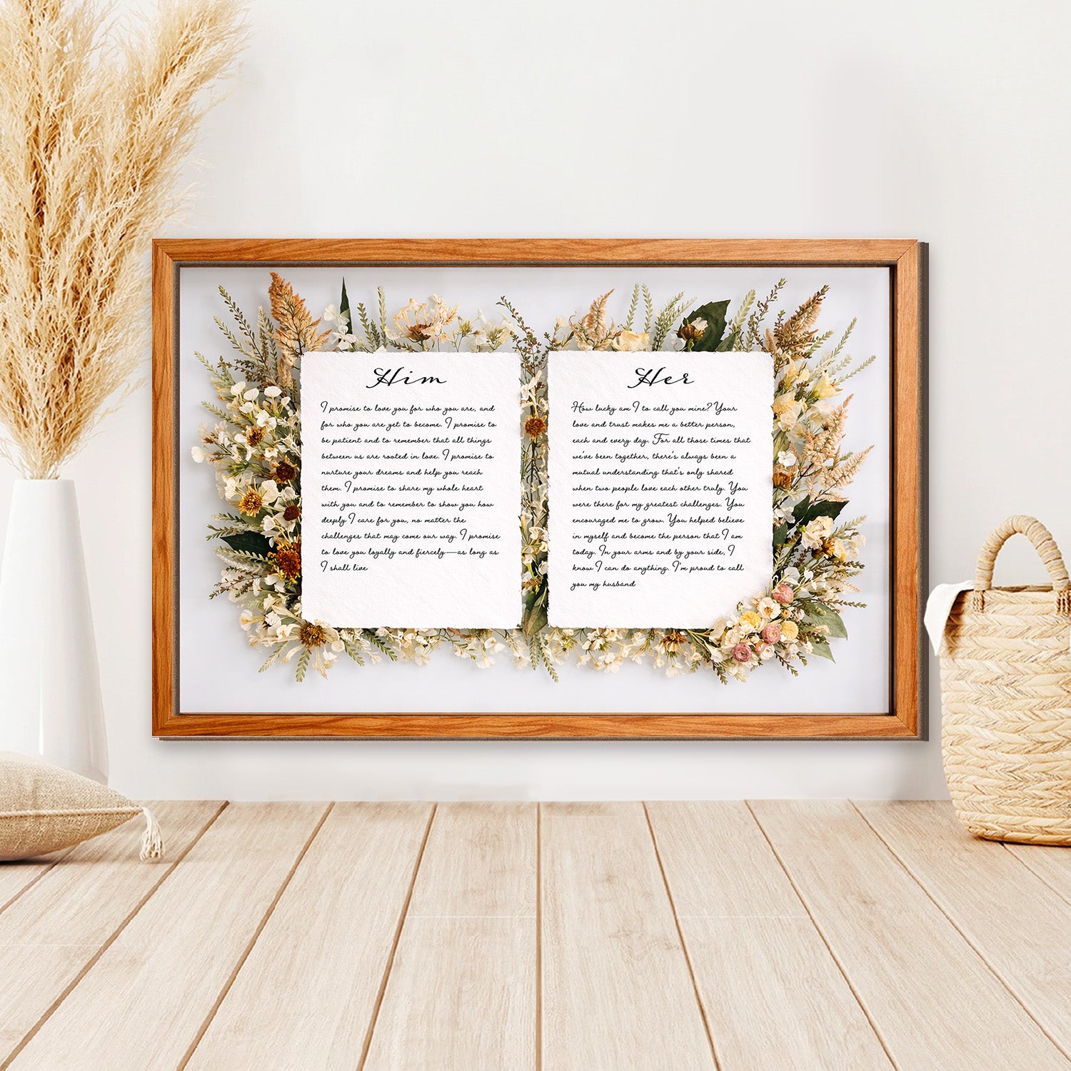 Personalized Wedding Vows 2 Layered Wooden Art KR03