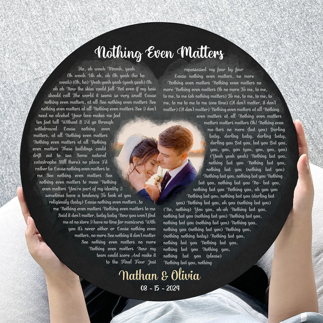 Custom Newly Wedding Couple Portrait Round Sign