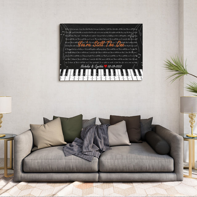 Custom Song Lyrics, Customizable Text, Piano Art, Canvas