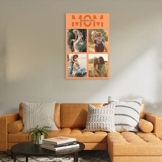 Mom Photo Collage Canvas Wall Art Custom 4 Pictures