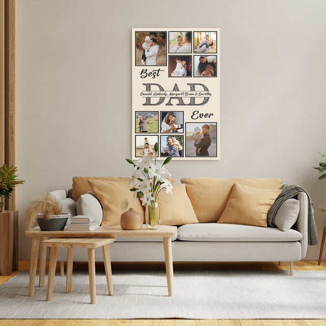 Best Dad Ever Photo Collage Canvas Print