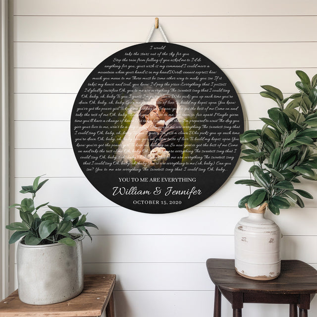 Custom Portrait From Photo & Song Lyrics, Couple Proposal Portrait