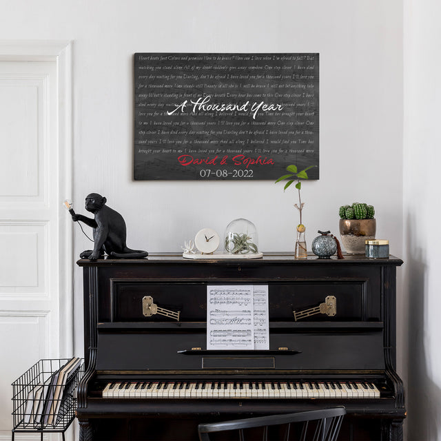 Custom Song Lyrics And Customizable Text Black Background Canvas