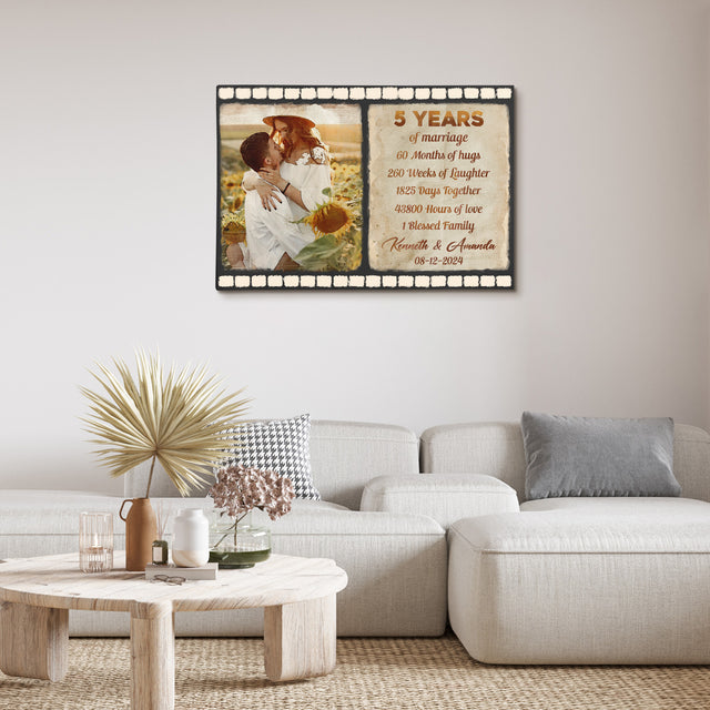 Custom Song Lyrics Photo Anniversary Canvas Print