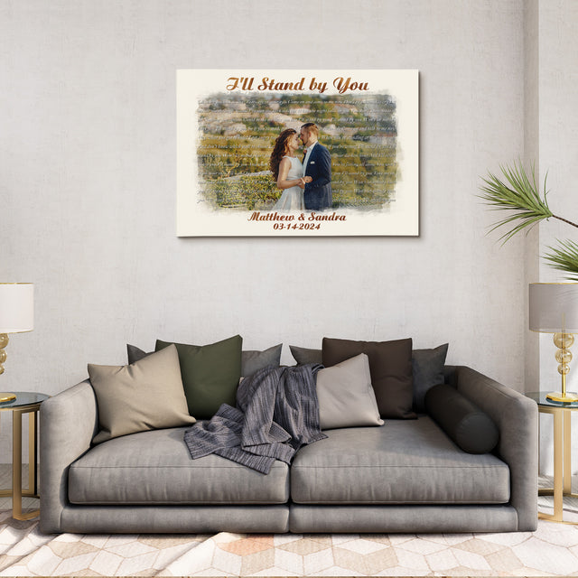 Custom Song Lyrics Photo Canvas Wall Art