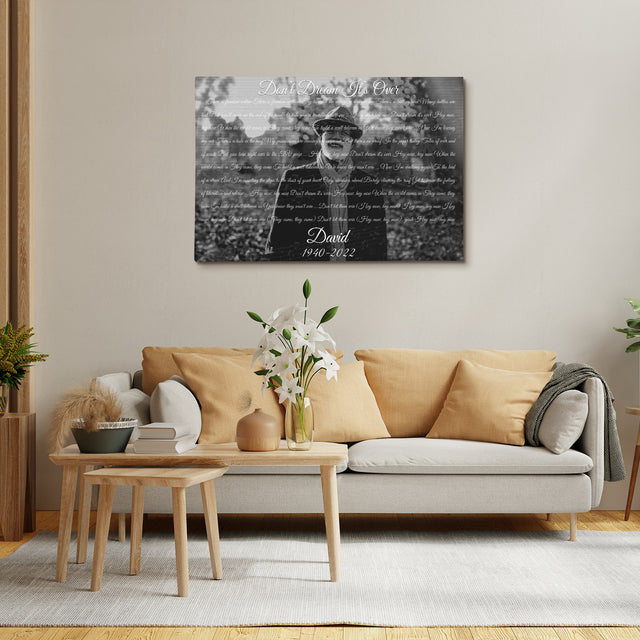 Personalized Song Lyrics On Canvas, Custom Photo & Date, Memorial Gifts
