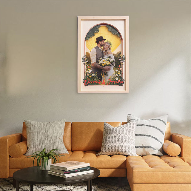 Personalized Couple Canvas Wall Art with Names & Date – Romantic Wedding & Anniversary Gift