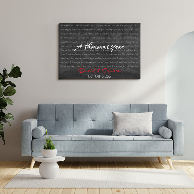 Custom Song Lyrics And Customizable Text Black Background Canvas