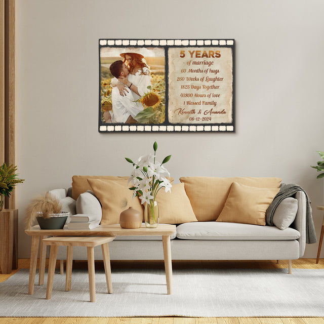 Custom Song Lyrics Photo Anniversary Canvas Print