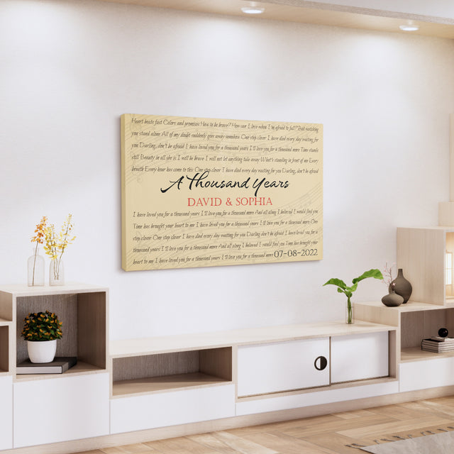 Custom Song Lyrics, Customizable Text Canvas Print