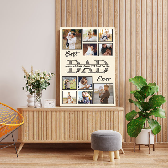 Best Dad Ever Photo Collage Canvas Print