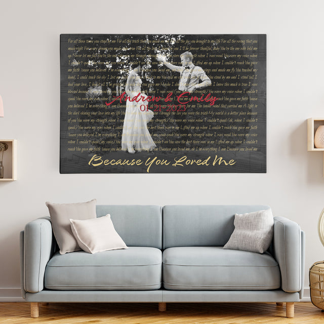 Custom Song Lyrics, Upload Photo, Customizable Song Name And Text Canvas