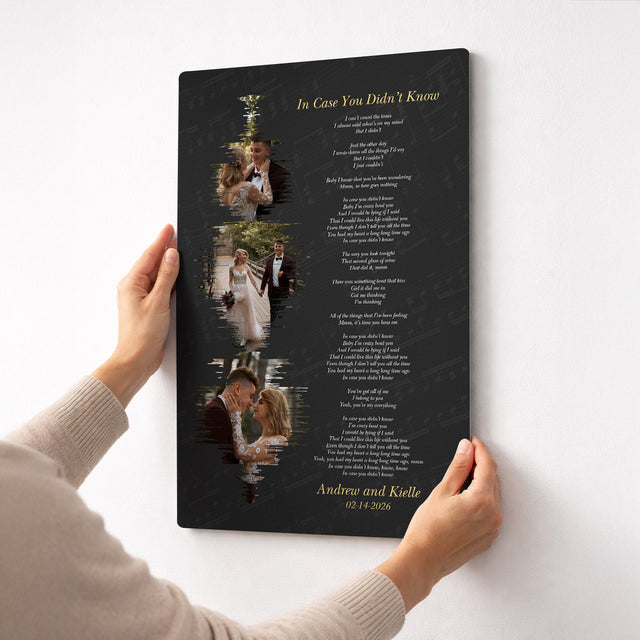 Personalized Photo Collage & Song Lyrics Metal Print