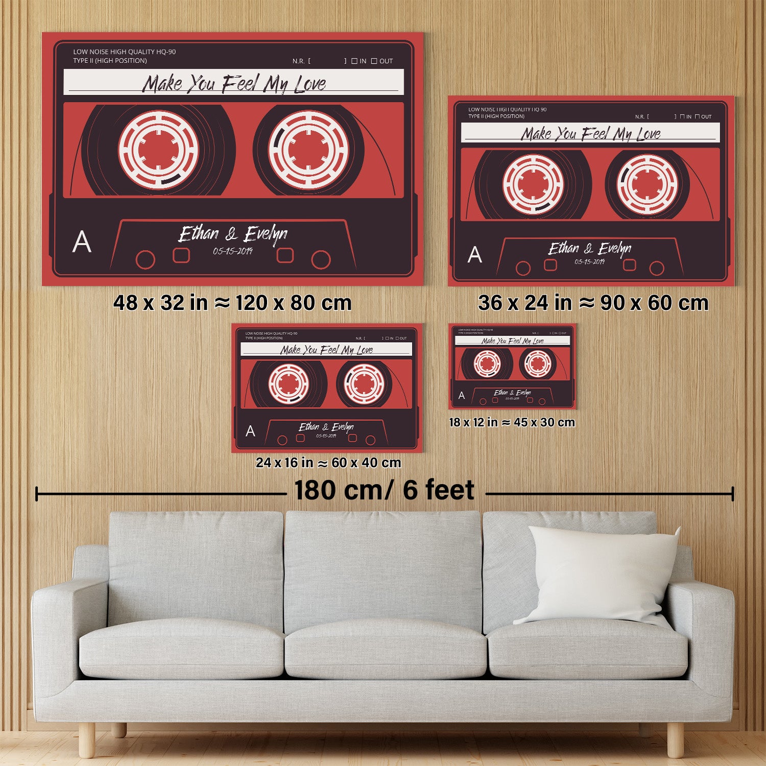 Cassette Tape Art | Custom Canvas Song Lyric Decor