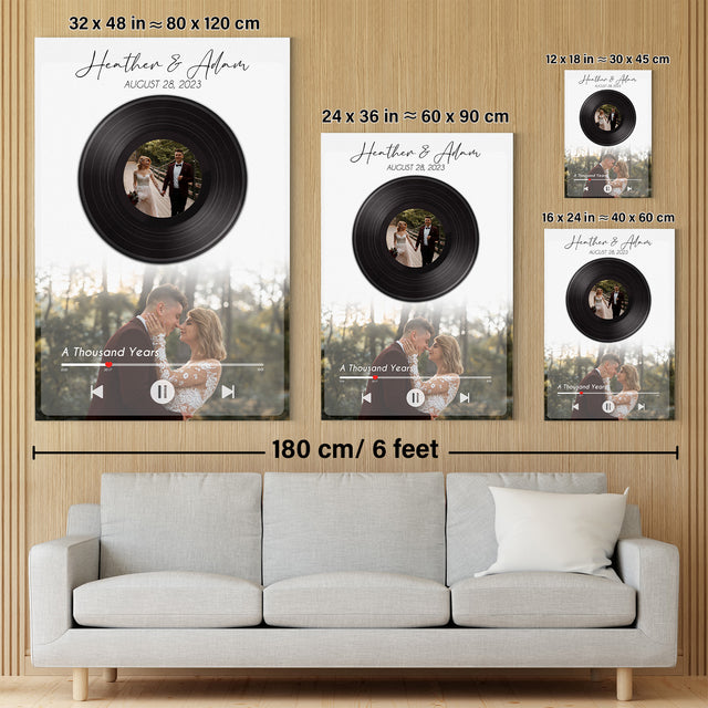 Personalized Vinyl Record Canvas, Music On Canvas, Custom Wedding Gifts