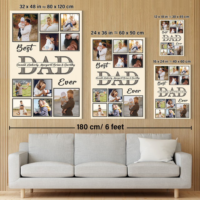 Best Dad Ever Photo Collage Canvas Print