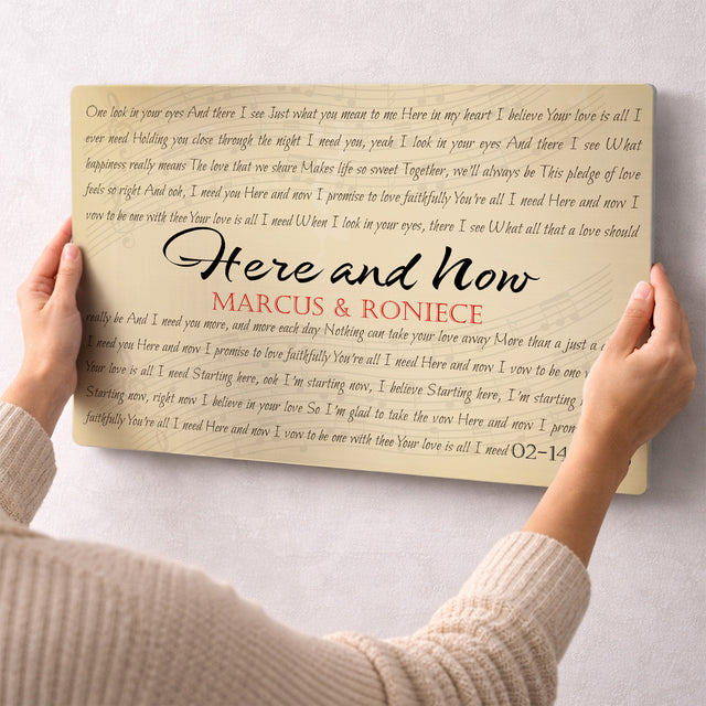 Personalized Song Lyrics & Name Metal Print - Couple Gifts