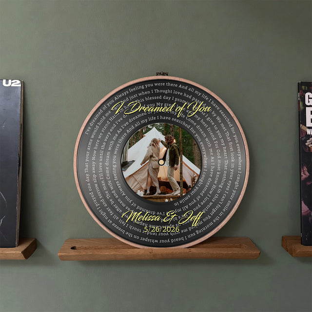 Personalized Song Lyrics Vinyl Record - Framed Round Wall Art - KARL07
