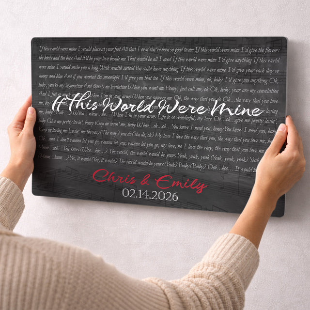 Personalized Song Lyrics & Custom Name Metal Print