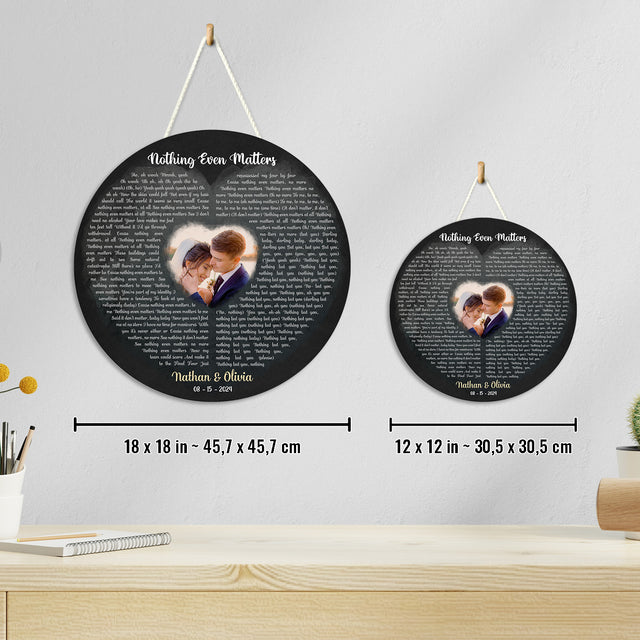 Custom Newly Wedding Couple Portrait Round Sign