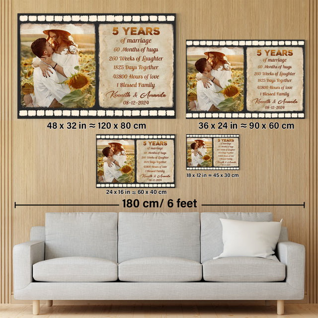 Custom Song Lyrics Photo Anniversary Canvas Print