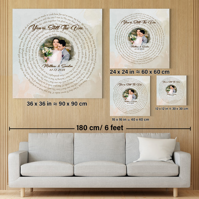 Custom Wedding Song Lyrics, Watercolor Couple Portrait Wall Art