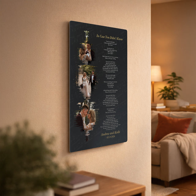 Personalized Photo Collage & Song Lyrics Metal Print