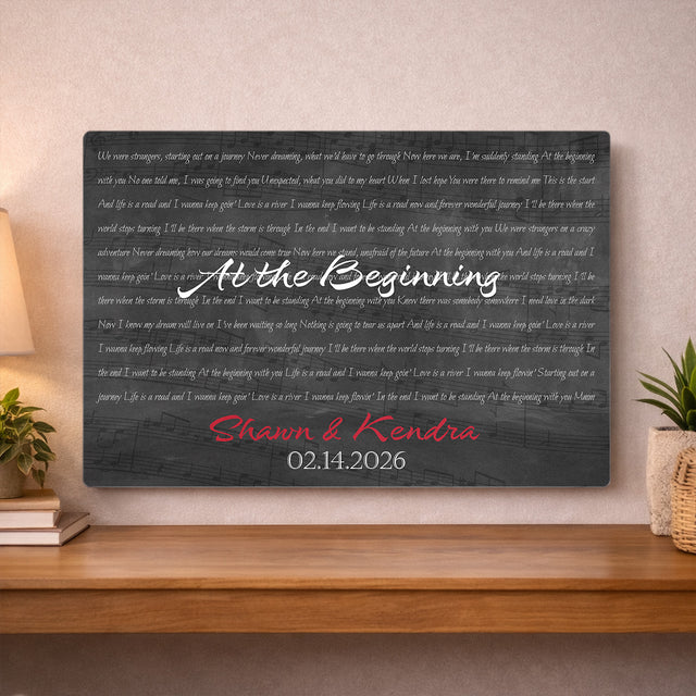 Personalized Song Lyrics & Custom Name Metal Print