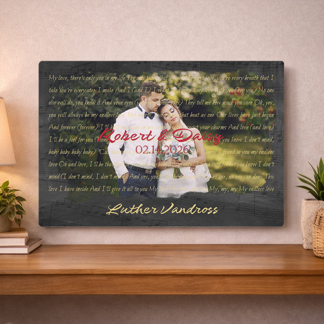 Personalized Photo & Song Lyrics Metal Print