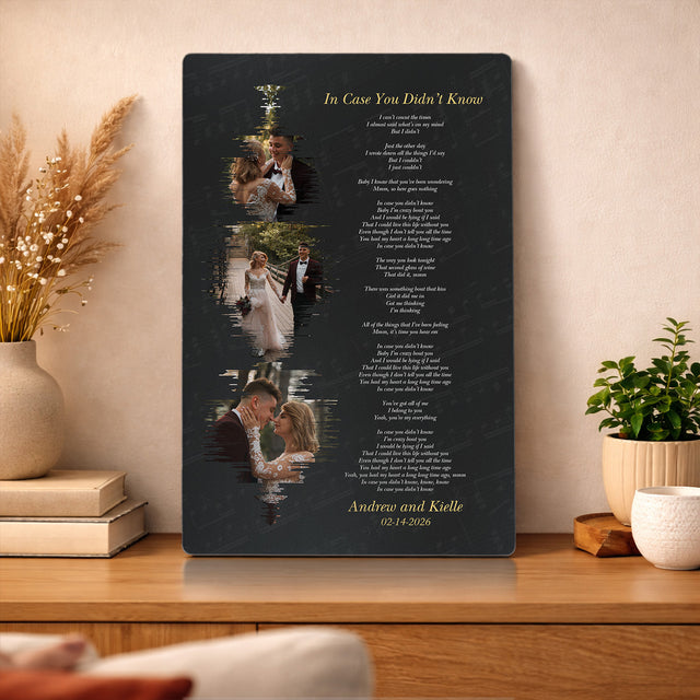 Personalized Photo Collage & Song Lyrics Metal Print