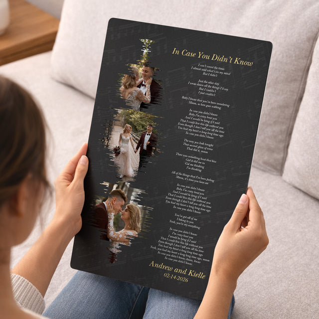 Personalized Photo Collage & Song Lyrics Metal Print