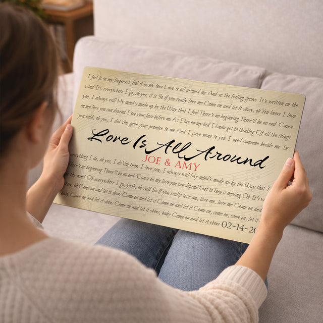 Personalized Song Lyrics & Name Metal Print - Couple Gifts