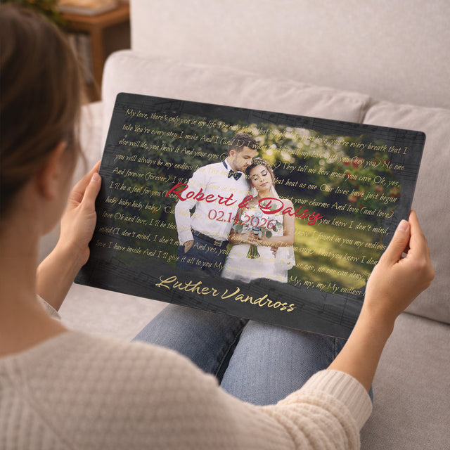 Personalized Photo & Song Lyrics Metal Print