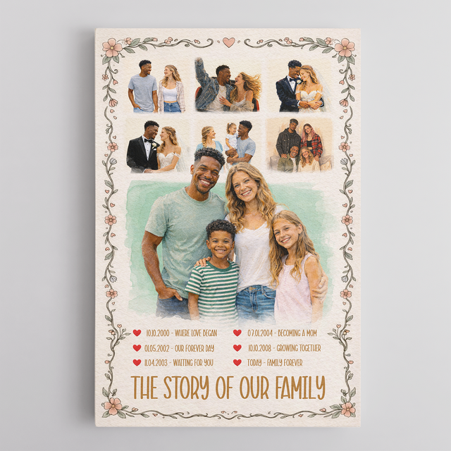 The Story of Our Family Canvas, Mother’s Day Gift for Mom