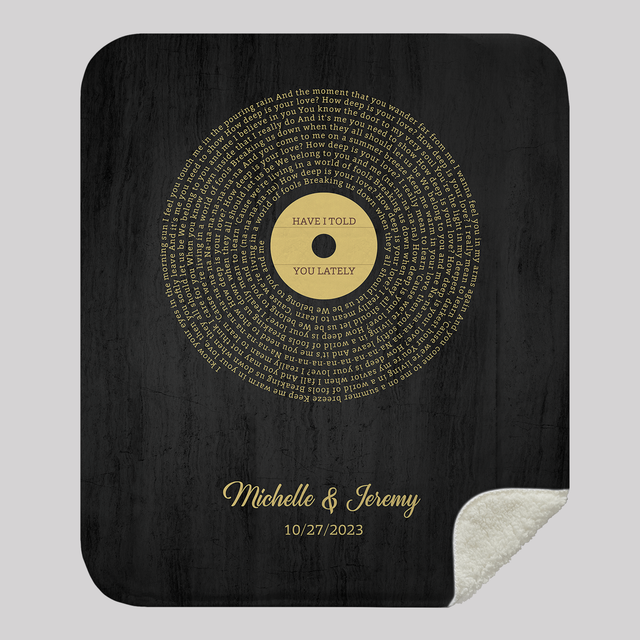 Personalized Vinyl Record Lyrics Blanket